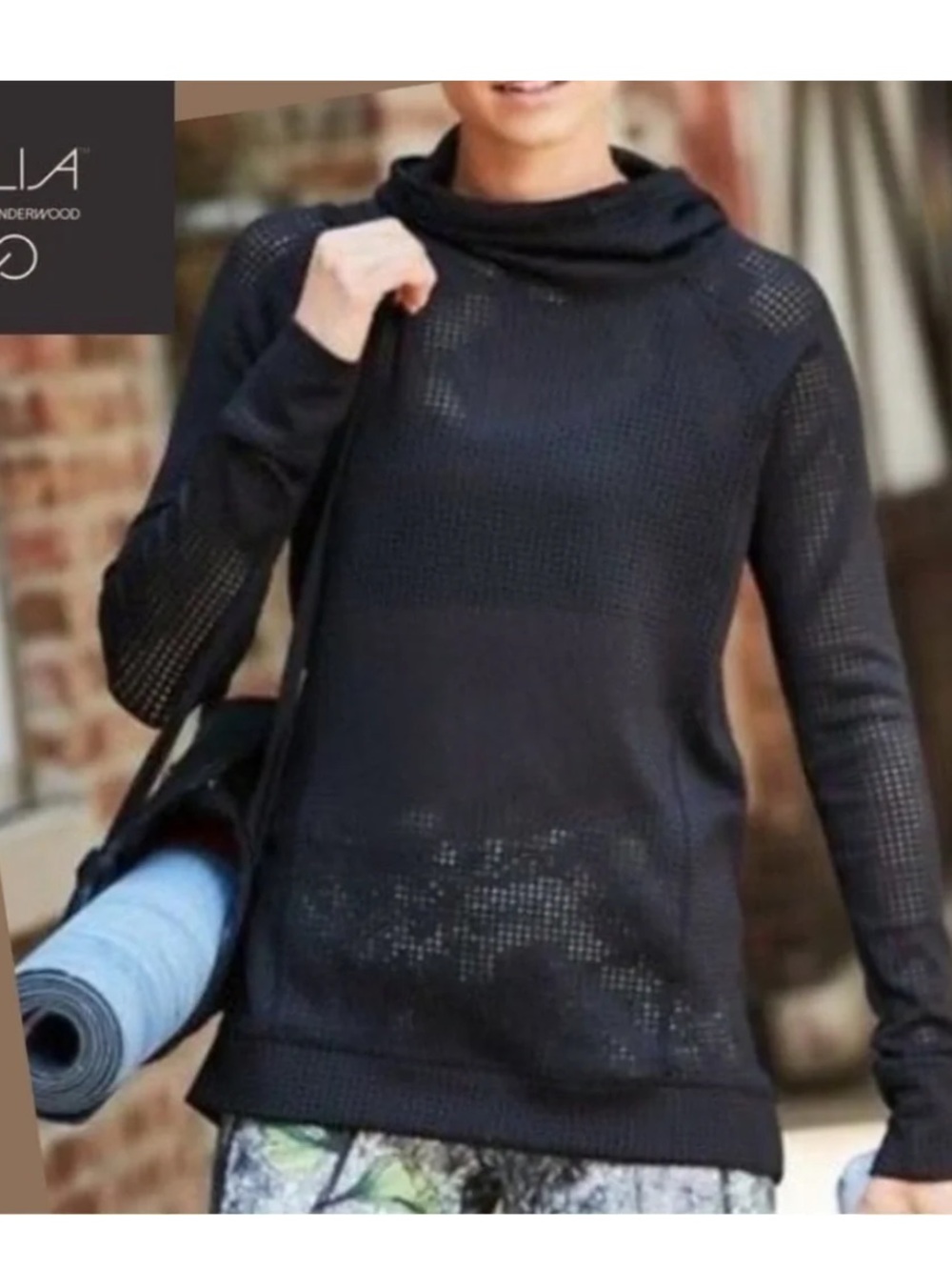 CALIA by Carrie Underwood Black Fleuria Limited Edition Mesh Hoodie